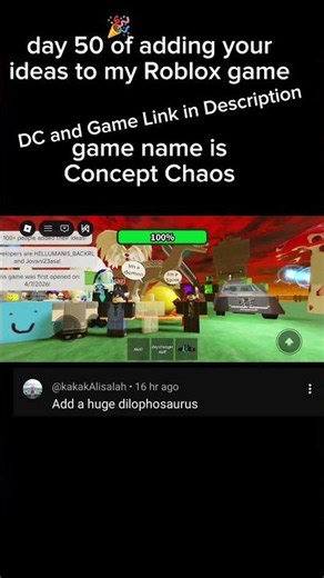 day 50 of adding your ideas to my Roblox game