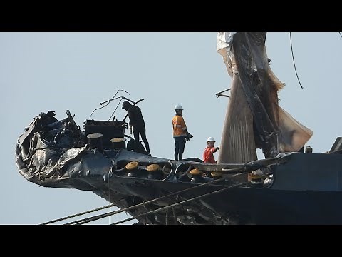 Accident On The River 2 Container Ships Collided With Heavy Damage | 4K Shipspotting