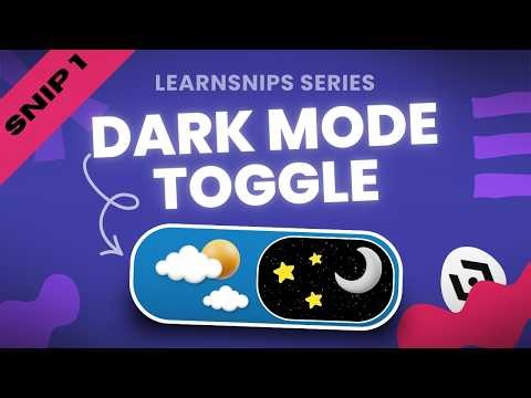 Dark Mode Toggle using HTML, CSS & JavaScript Snip 1 Light & Dark Mode Switch Tutorial