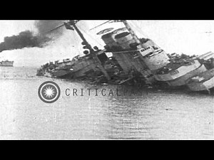 Austro-Hungarian Battleship SMS Szent István sinks after being torpedoed by Itali...HD Stock Footage