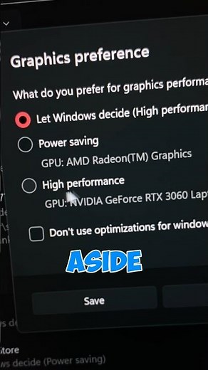 Turn on high performance graphics settings windows 11