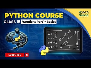 Class 15: Functions Part 1-Basics of Functions | Python Tutorial for Beginners | Python Workshop