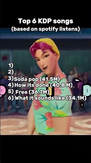 top 6 kpop demon hunters songs based on spotify listens