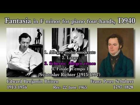 Schubert: Fantasia D940, Richter & Britten (1965) シューベルト 幻想曲ヘ短調 リヒテル＆ブリテン
