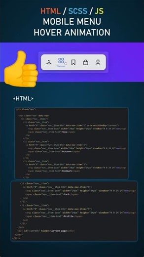 🔆 Menu Hover Animation #css #javascript #html #animation #hovereffect #menu #responsivedesign #how
