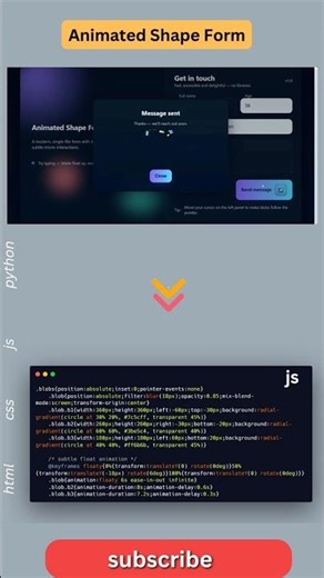 Animated Shape Form That Reacts to Cursor! ⚡ | #HTML #CSS #JS #Animation #UIUXDesign