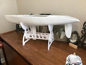 Fiberglass model sailboat. Mold making.