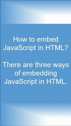 #How to embed JavaScript in HTML #javascript #javascripttutorial​