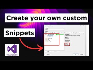 Create your own custom code snippets in Visual Studio