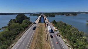 I-20 BRIDGE WORK UNDERWAY: Alabama Department of Transportation repairs on the I-20 west bound bridge kicked off today. Check out the drone footage🎬 from our Unmanned Aerial Systems (UAS) crew. We still encourage passenger vehicles and wider loads to utilize US-78 west bound as an alternate route. Its truss bridge has been converted to a one-lane one-way path to keep traffic flowing. | ALDOT East Central Region