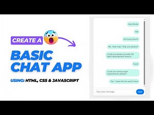 How to Create a Basic Chat App with HTML, CSS, and JavaScript | Beginner Tutorial
