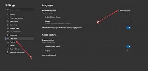 Add or Change display language in Microsoft Edge on Windows 11