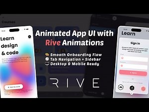 Build a Fully Animated App UI with Rive Icons | Onboarding, Tab Bar, Sidebar
