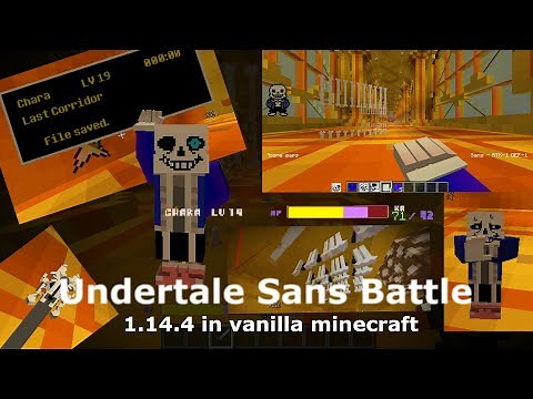 [Minecraft 1.14.4 commands] LastCorridor + Sans battle in Minecraft!!