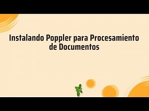 Installing Poppler for Document Processing