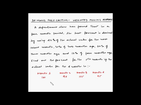 Forecasting - Weighted moving average - Example 1