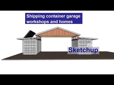Shipping container garage workshops, home and Garage made from two 20' shipping containers