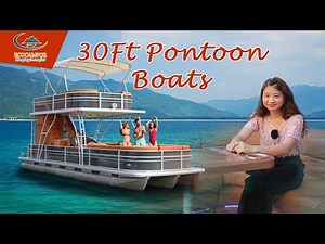 30ft luxury double deck pontoon boat for water entertainment