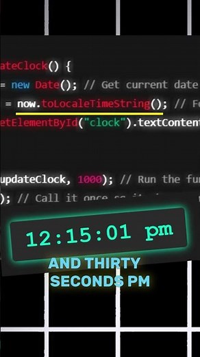 Build a Real-Time Digital Clock in JavaScript in 30 Seconds! 🕒💻