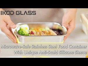Microwave-Safe Stainless Steel Food Container | With Unique Anti-Scald Silicone Sleeve