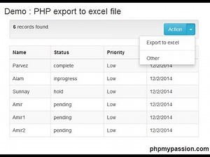 How To Download/Export Excel Using PHP Script || Download CSV Using PHP || PhpMyPassion