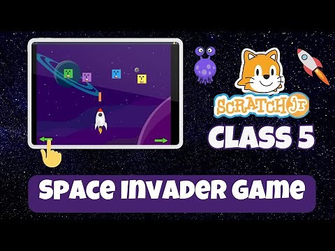 Class 5 - How to Make a Space Invader Game in Scratch Jr | Easy Coding for Kids Tutorial