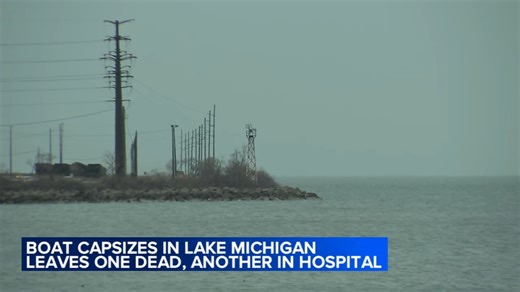 Indiana crews to resume efforts to recover capsized boat from Lake Michigan; man dead, another hurt
