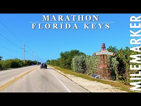 MARATHON Florida Island Drive - Florida Keys - Relaxing 4K Scenic Island Driving Tour