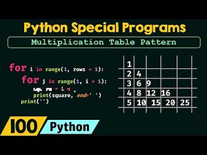 Python Special Programs - Multiplication Table Pattern