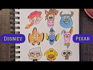 Easy Disney Pixar Characters Drawing | Step by Step Tutorial