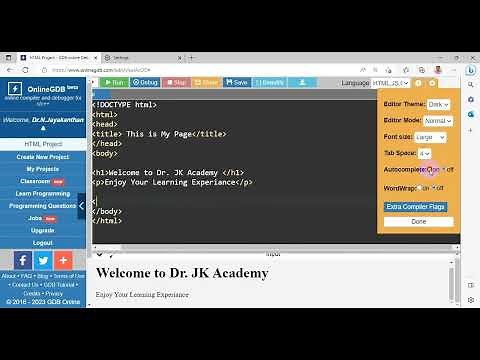 Online GDB Compiler for HTML and CSS || Master HTML and CSS with Online GDB: Your Ultimate Compiler