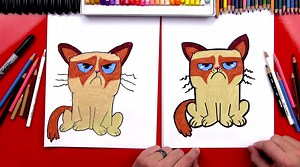 How To Draw Grumpy Cat - Art For Kids Hub — Free Drawing Lessons for Kids -