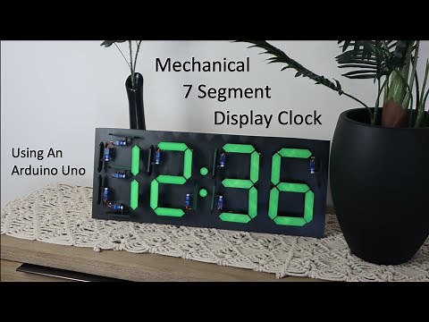 Mechanical 7 Segment Display Clock Using An Arduino & 28 Servos