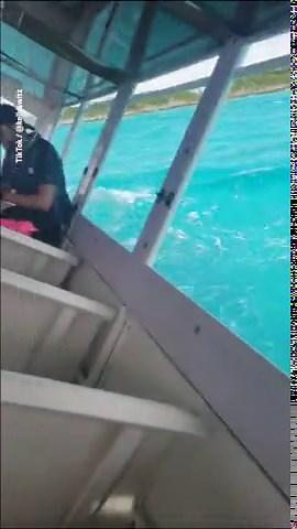 Terrifying moment two-deck ferry sinks off Blue Lagoon Island, Bahamas