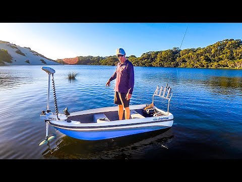 8ft Mini Fishing Boat! with Minn Kota Electric Motor | Test Run and Review