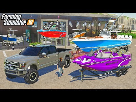 BILLIONAIRE GOES BOAT BUYING! ($2,300,000 YACHT + NEW WAKEBOATS) | (ROLEPLAY) FARMING SIMULATOR 2019