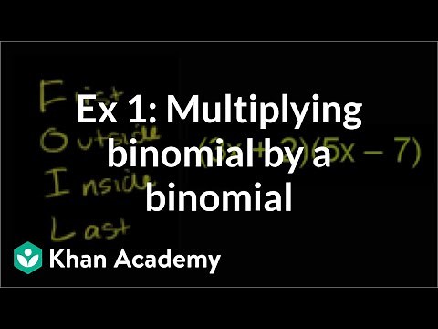Example 1: Multiplying a binomial by a binomial | Algebra I | Khan Academy