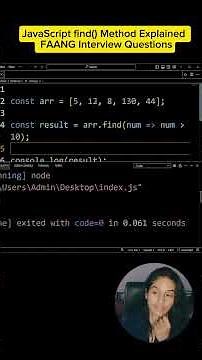 JavaScript find() Method Explained | FAANG Interview Questions