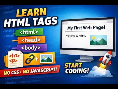 HTML Tags Explained for Beginners | Build Your First Web Page (No CSS, No JavaScript)