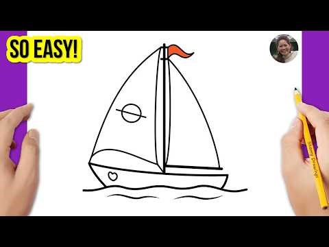 How to Draw a Sailboat Step by Step Easy ⛵ | Sailing Boat Drawing