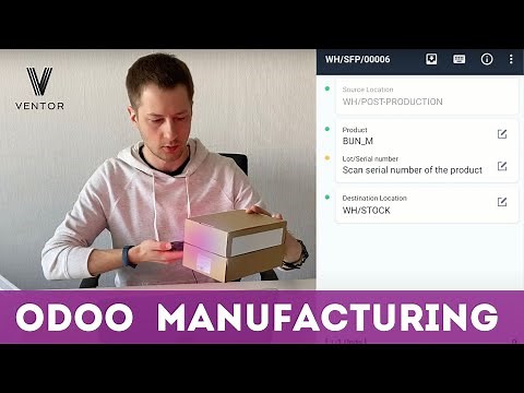 Manufacturing using Odoo Barcode scanner. Optimize your MRP workflow with the Ventor app.