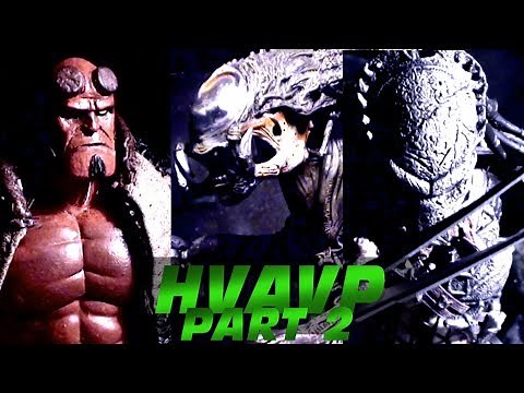 Hellboy VS Aliens VS Predator Part 2 - Epic Stop Motion Fight!