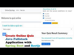 Java Fullstack: Create Online Quiz Application with Spring Boot and Reactjs
