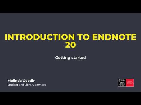Introduction to EndNote 20 basics - Getting started