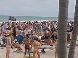 Massive groups of Spring Breakers party at Fort Lauderdale Beach
