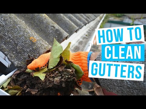 How to CLEAN GUTTERS | from the ground without a ladder!
