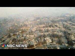 Drone video shows destruction from Palisades Fire