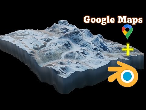 Create 3D Terrain with Google Maps and Blender (GIS Blender Topography)