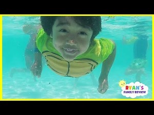 Kids Playtime at the Pool and Water Slide! Family Fun Vacation at Resort Hotel