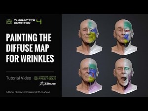 Painting the Diffuse Map for Wrinkles | ZBrush Face Tools Tutorial